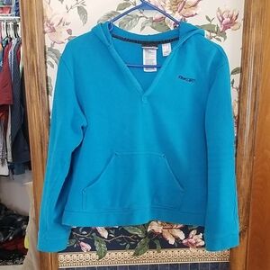 Reebok Women's V-Neck Hoodie Sweater - Blue